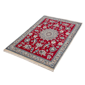 Alfombra persa - Nain - 133 x 89 cm - rojo oscuro