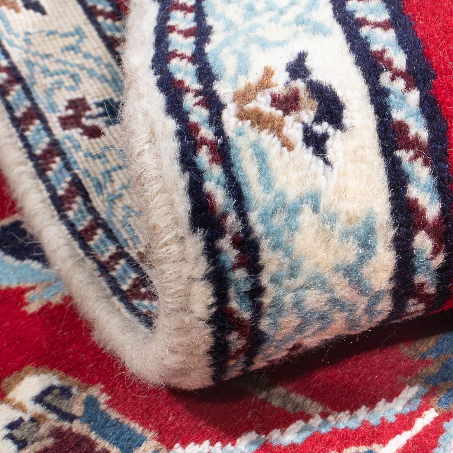 Alfombra persa - Nain - 134 x 89 cm - rojo oscuro
