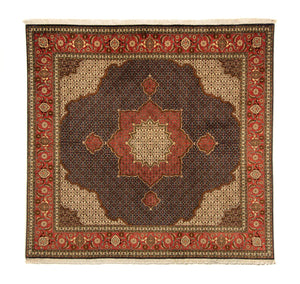 Alfombra persa - Tabriz cuadrado  - 201 x 195 cm - azul oscuro