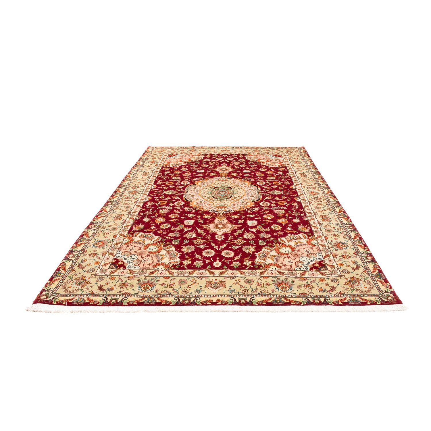 Alfombra Persa - Tabriz - Real - 312 x 204 cm - rojo oscuro