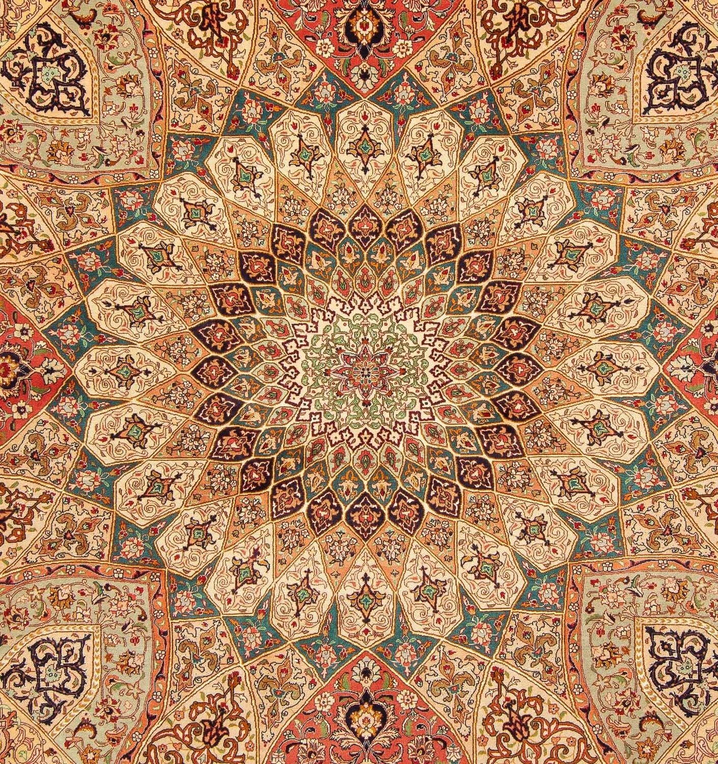 Alfombra Persa - Tabriz - Real cuadrado  - 253 x 252 cm - multicolor