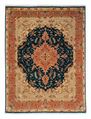 Alfombra Persa - Tabriz - Real - 202 x 152 cm - azul oscuro