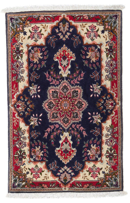 Alfombra Persa - Tabriz - Real - 93 x 61 cm - azul oscuro