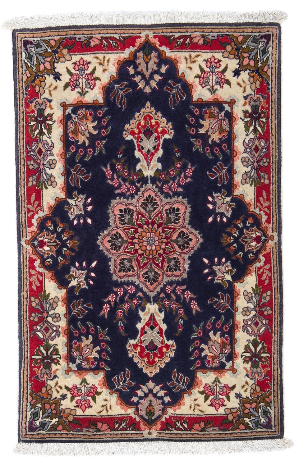 Alfombra Persa - Tabriz - Real - 93 x 61 cm - azul oscuro