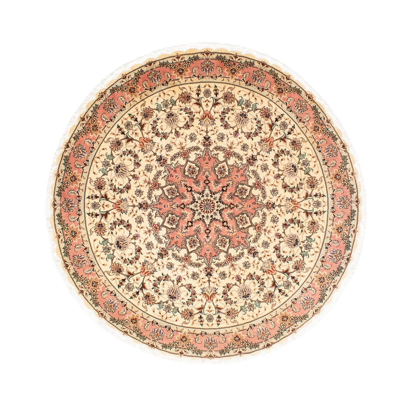 Alfombra Persa - Tabriz - Real redondo  - 150 x 150 cm - beige