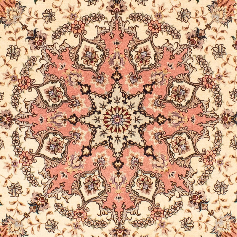 Alfombra Persa - Tabriz - Real redondo  - 150 x 150 cm - beige