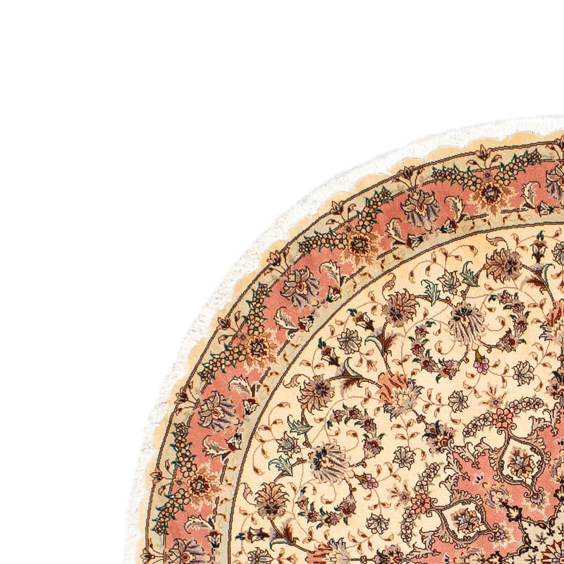 Alfombra Persa - Tabriz - Real redondo  - 150 x 150 cm - beige