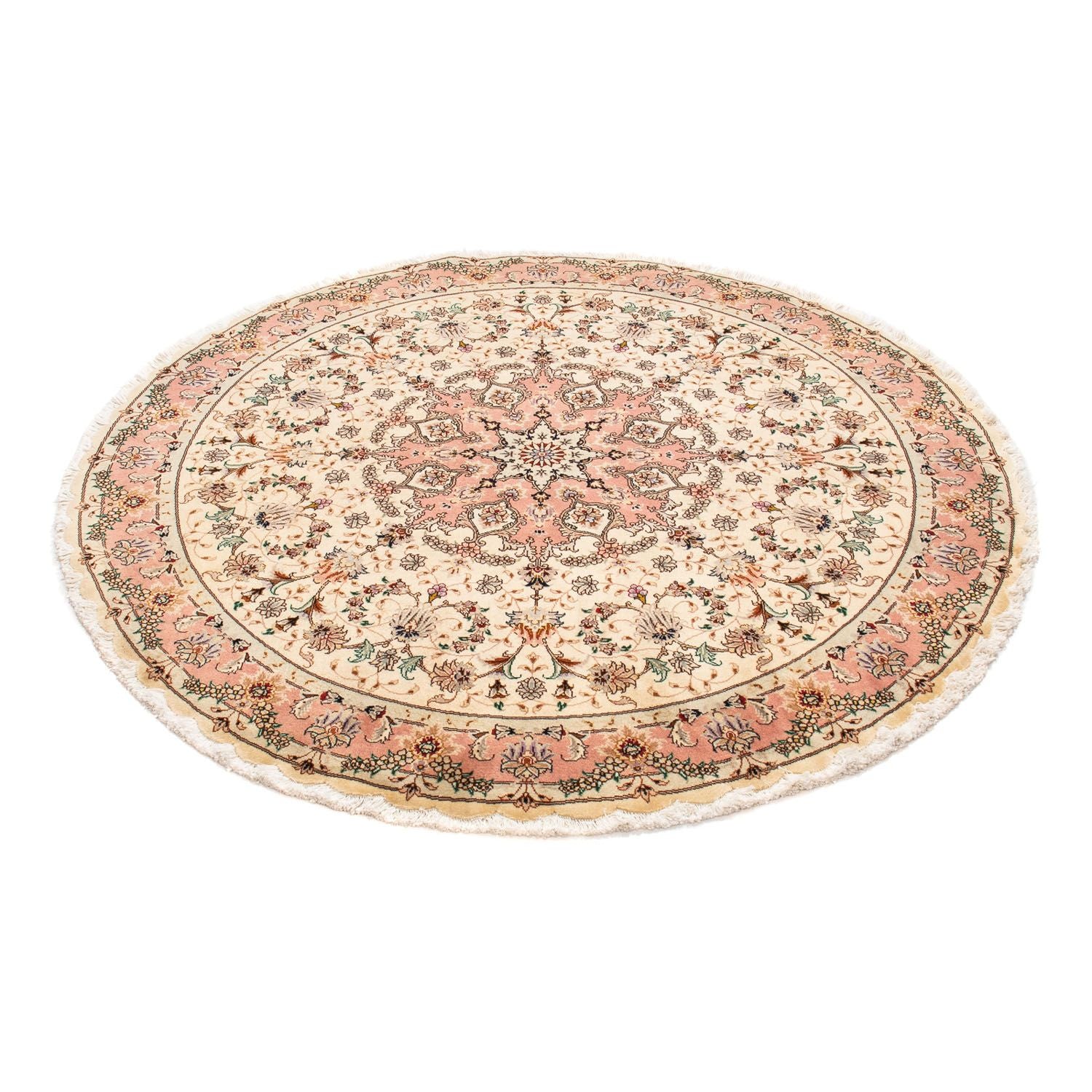 Alfombra Persa - Tabriz - Real redondo  - 150 x 150 cm - beige