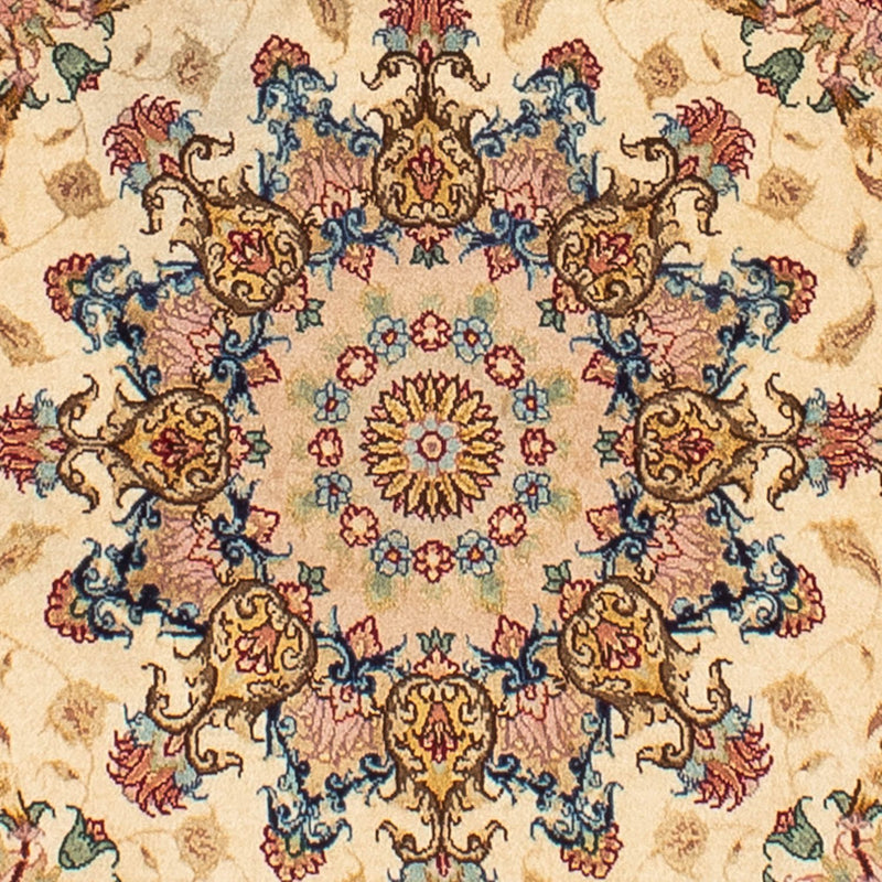 Alfombra Persa - Tabriz - Real redondo  - 150 x 150 cm - marrón claro