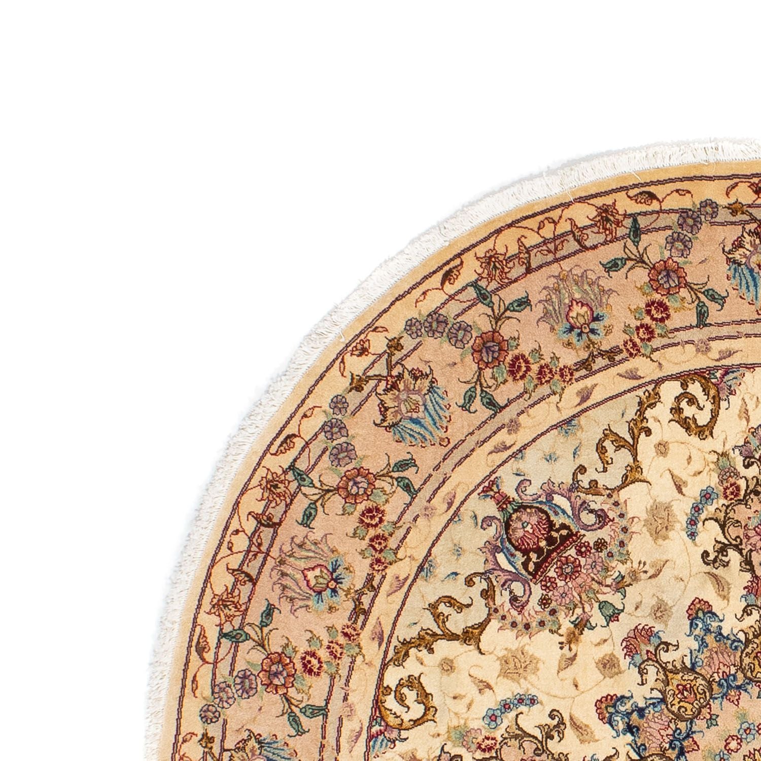 Alfombra Persa - Tabriz - Real redondo  - 150 x 150 cm - marrón claro