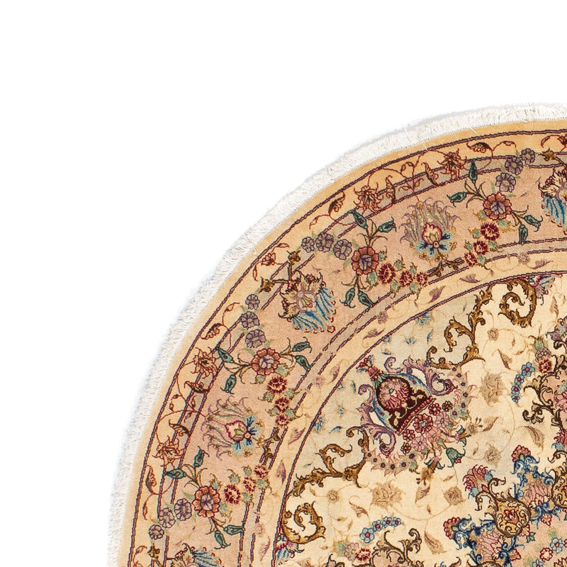 Alfombra Persa - Tabriz - Real redondo  - 150 x 150 cm - marrón claro