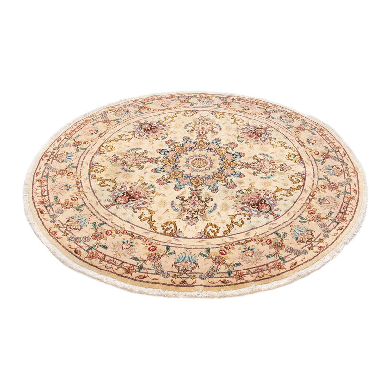 Alfombra Persa - Tabriz - Real redondo  - 150 x 150 cm - marrón claro