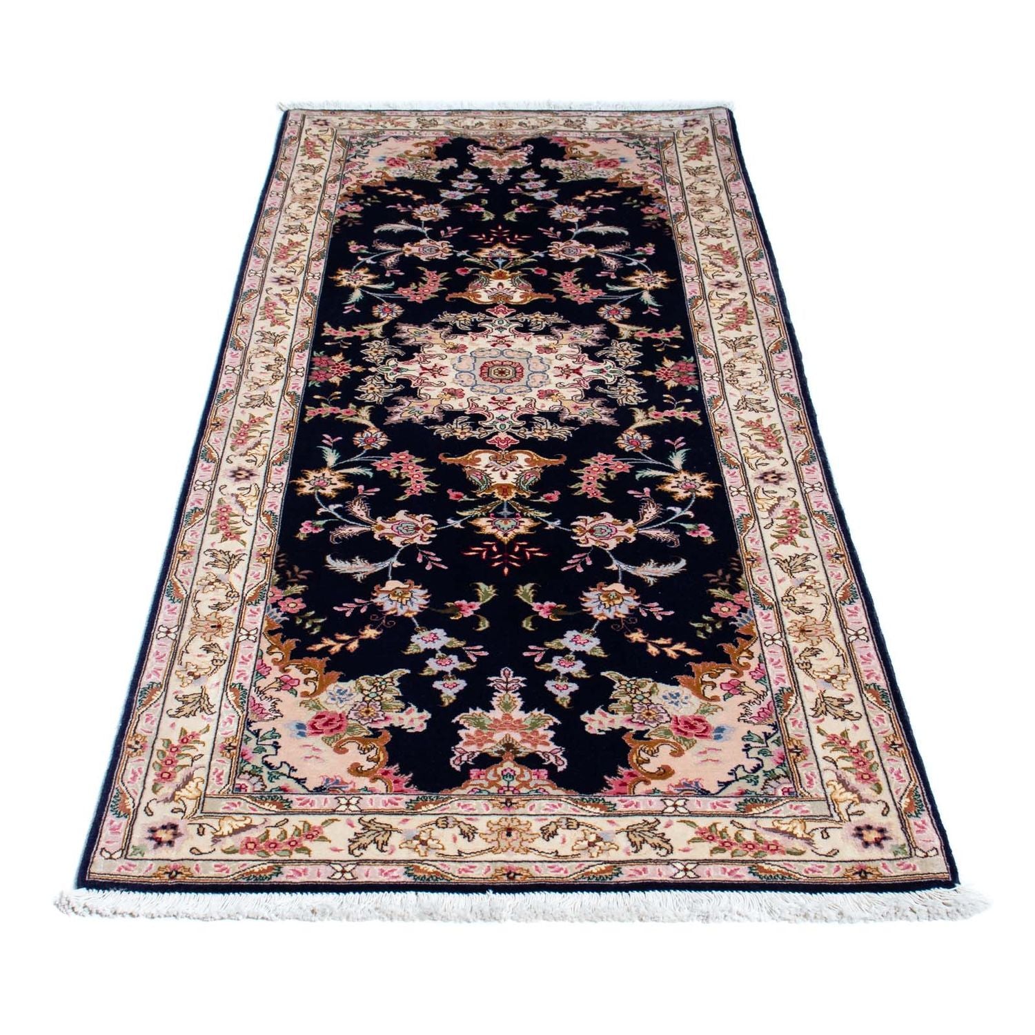 Alfombra de pasillo Alfombra Persa - Tabriz - Real - 198 x 82 cm - azul oscuro