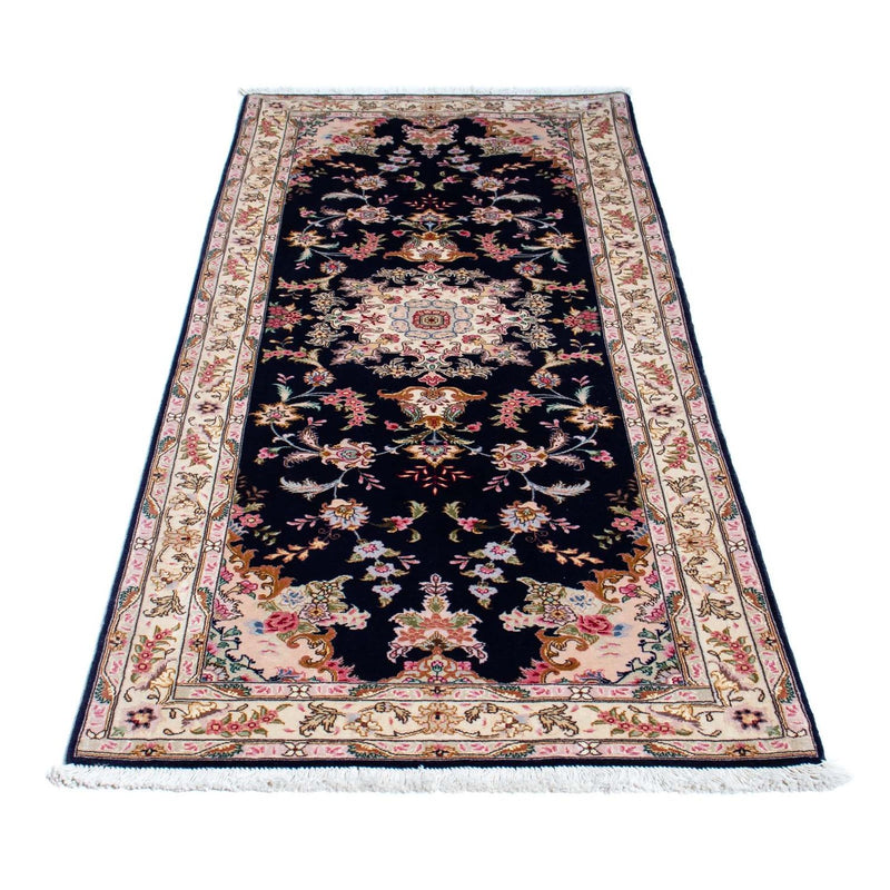 Alfombra de pasillo Alfombra Persa - Tabriz - Real - 198 x 82 cm - azul oscuro
