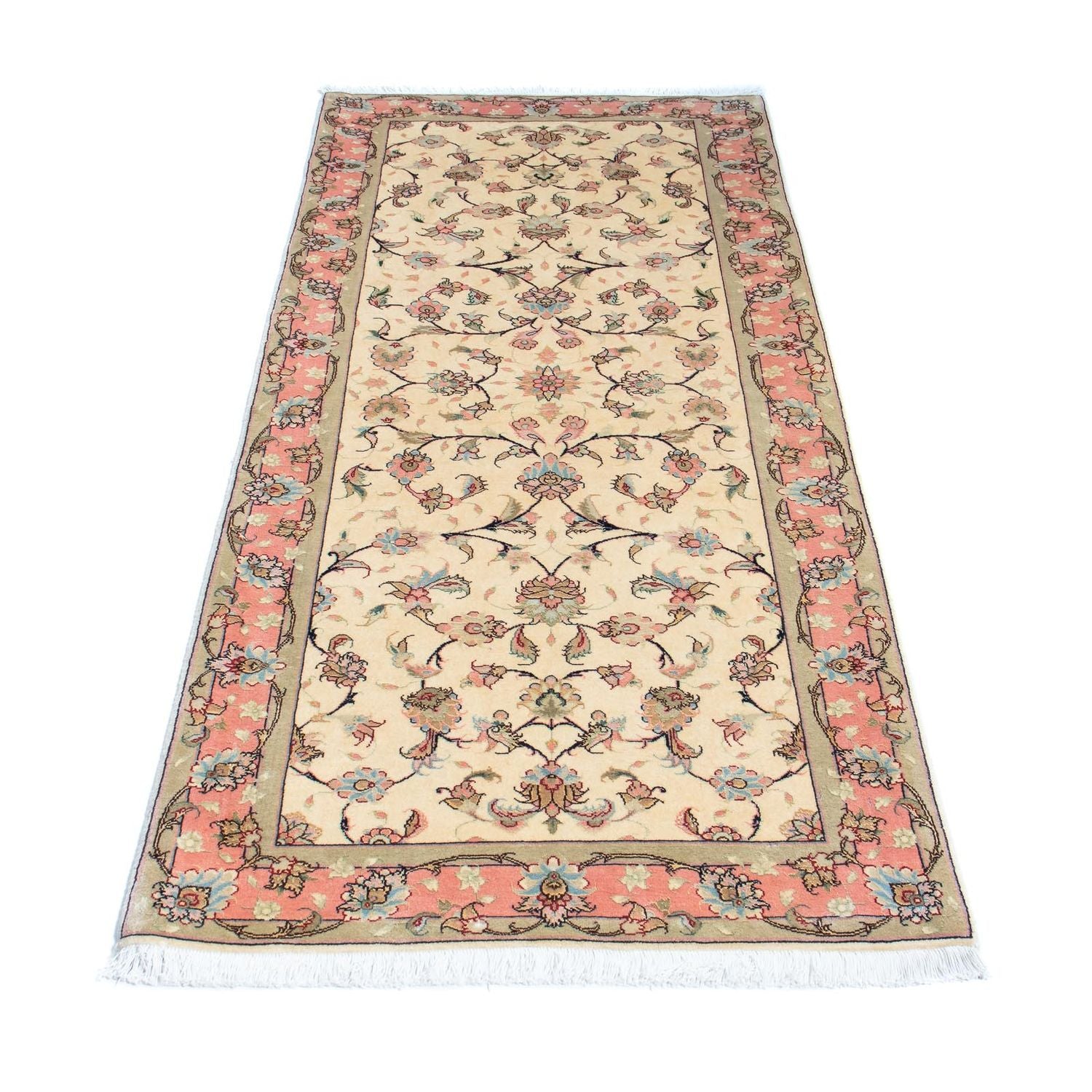 Alfombra de pasillo Alfombra Persa - Tabriz - Real - 200 x 77 cm - beige