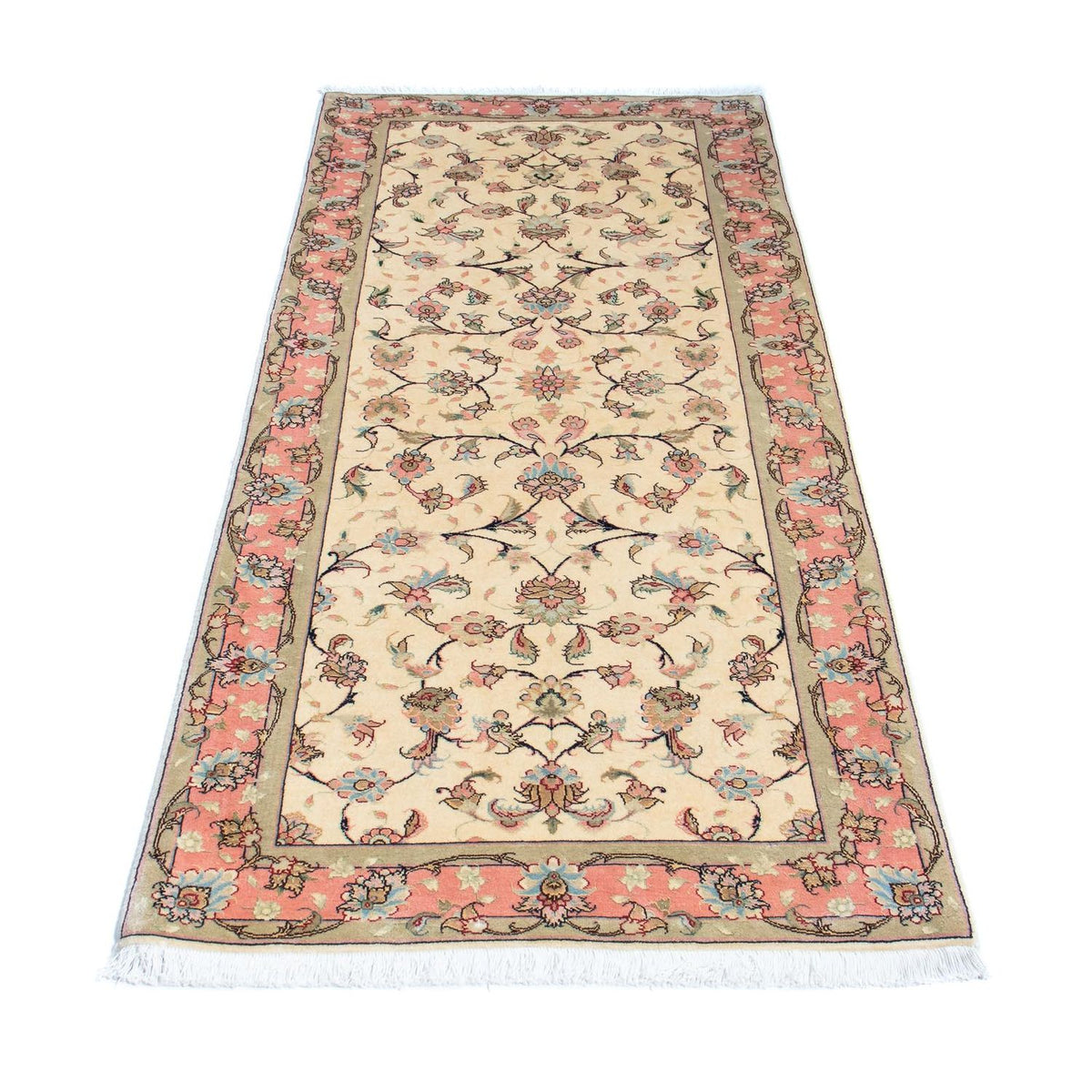 Alfombra de pasillo Alfombra Persa - Tabriz - Real - 200 x 77 cm - beige