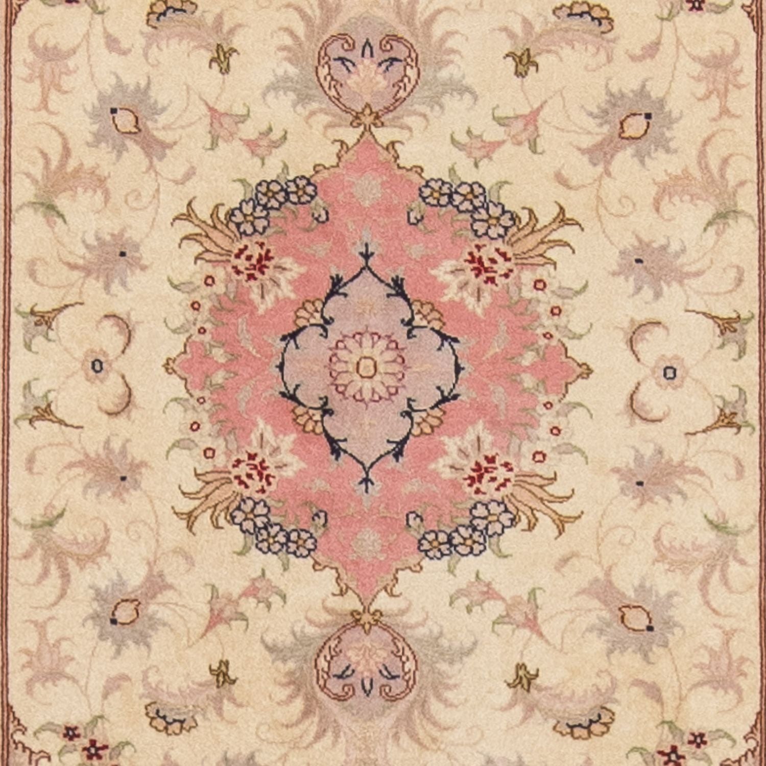 Alfombra de pasillo Alfombra Persa - Tabriz - Real - 410 x 80 cm - beige