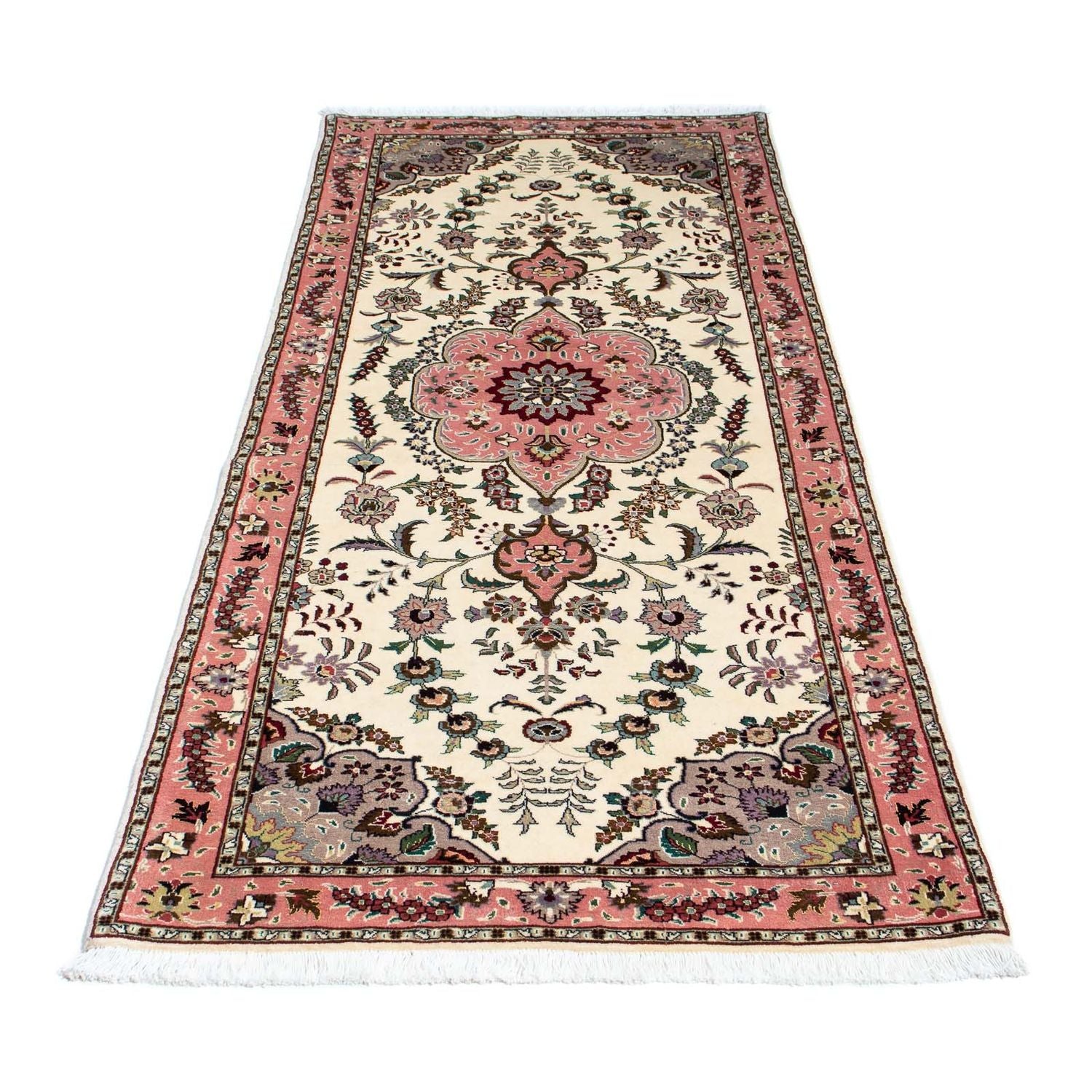 Alfombra de pasillo Alfombra Persa - Tabriz - Real - 202 x 82 cm - beige