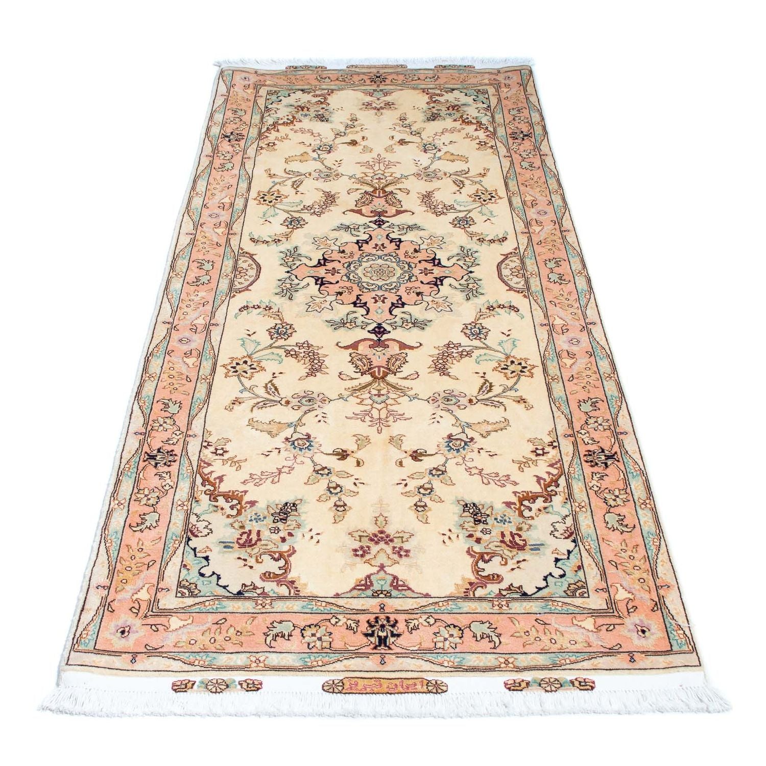 Alfombra de pasillo Alfombra Persa - Tabriz - Real - 212 x 81 cm - beige