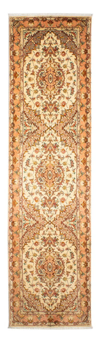 Alfombra de pasillo Alfombra Persa - Tabriz - Real - 314 x 87 cm - beige