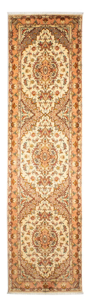 Alfombra de pasillo Alfombra Persa - Tabriz - Real - 314 x 87 cm - beige