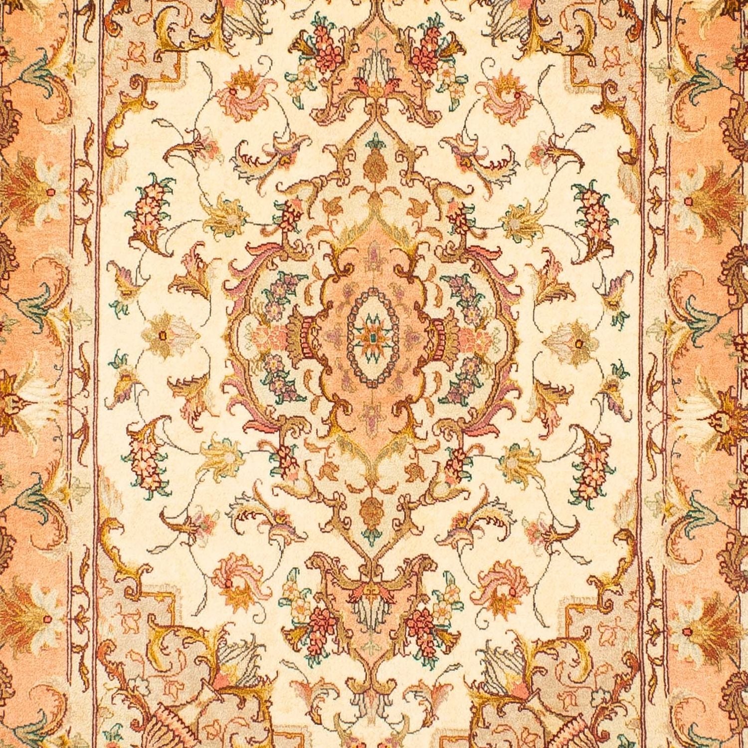 Alfombra de pasillo Alfombra Persa - Tabriz - Real - 314 x 87 cm - beige