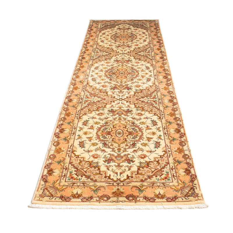 Alfombra de pasillo Alfombra Persa - Tabriz - Real - 314 x 87 cm - beige