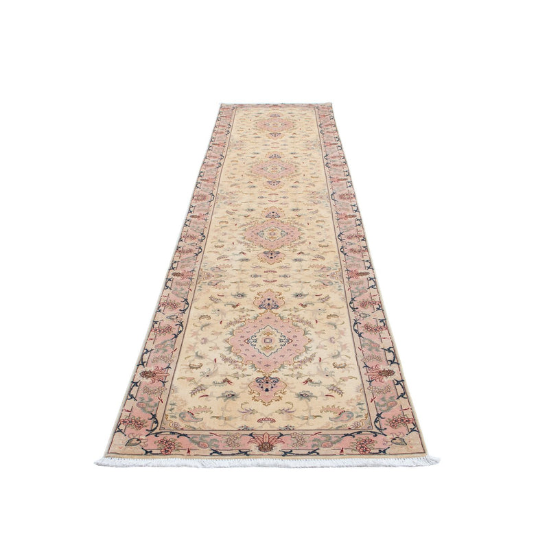 Alfombra de pasillo Alfombra Persa - Tabriz - Real - 397 x 87 cm - beige
