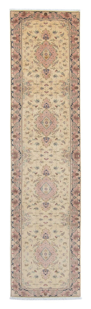 Alfombra de pasillo Alfombra Persa - Tabriz - Real - 397 x 86 cm - beige