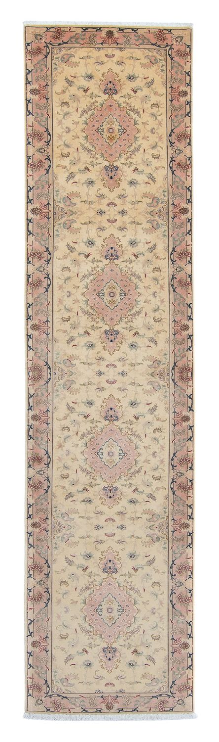 Alfombra de pasillo Alfombra Persa - Tabriz - Real - 397 x 86 cm - beige