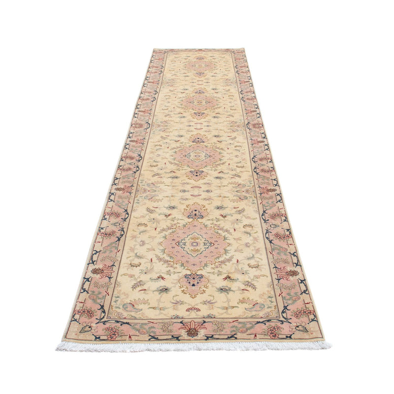 Alfombra de pasillo Alfombra Persa - Tabriz - Real - 397 x 86 cm - beige