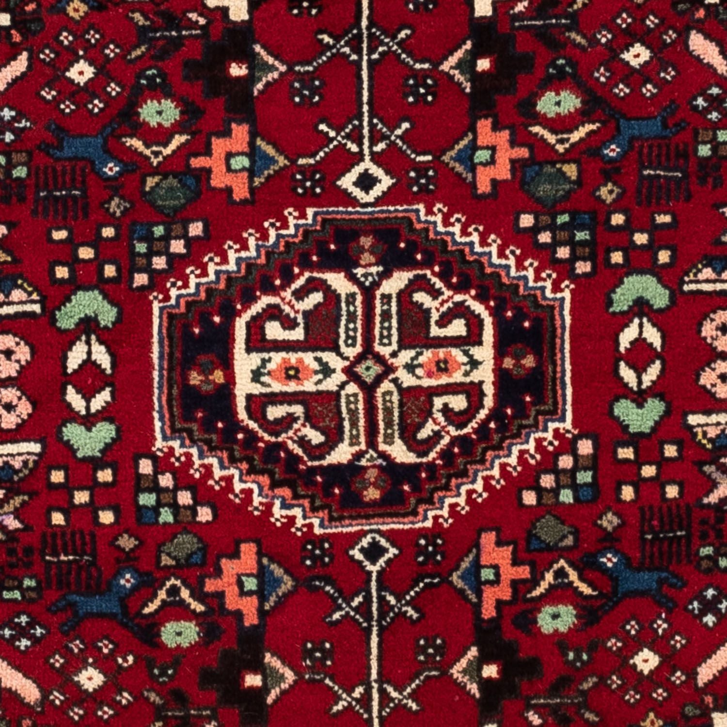 Alfombra persa - Nómada - 150 x 101 cm - rojo oscuro