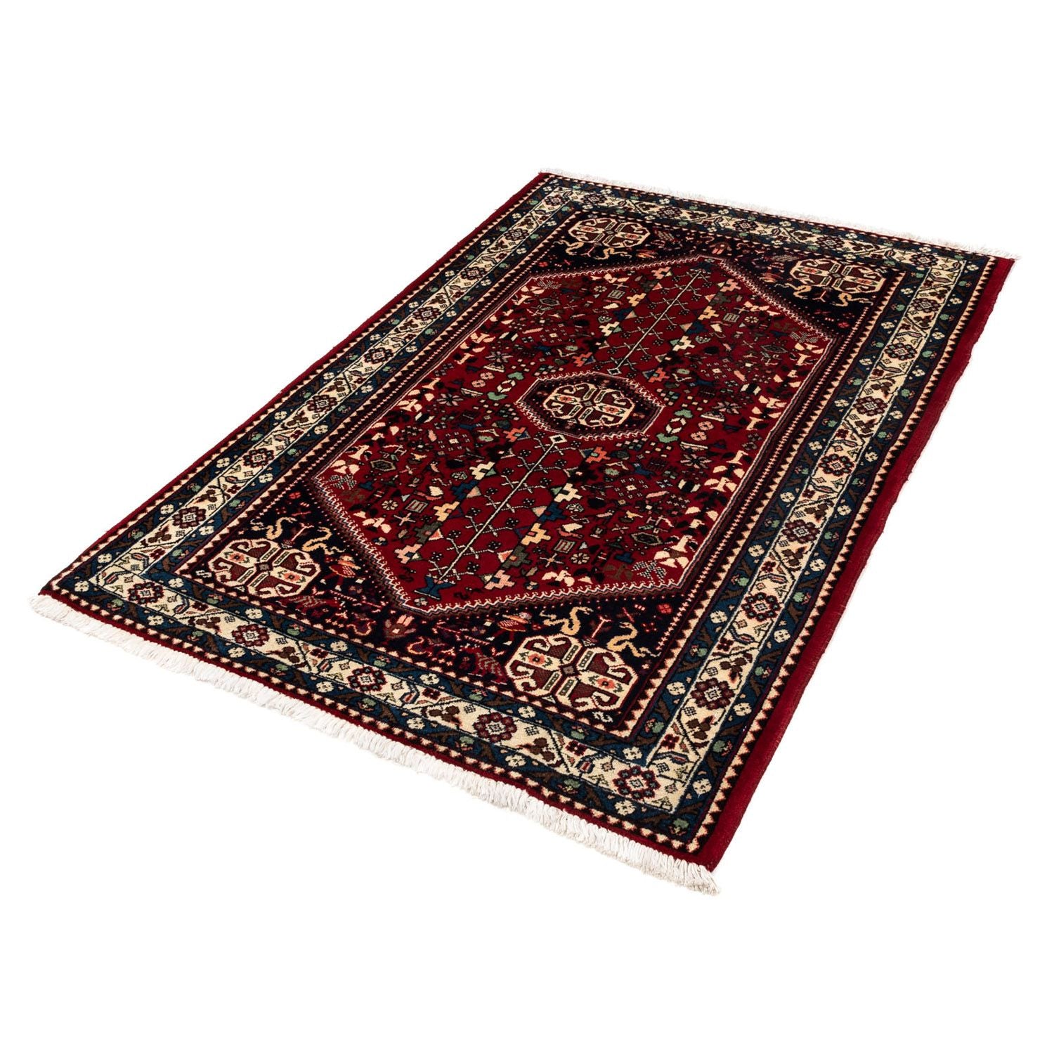 Alfombra persa - Nómada - 150 x 101 cm - rojo oscuro