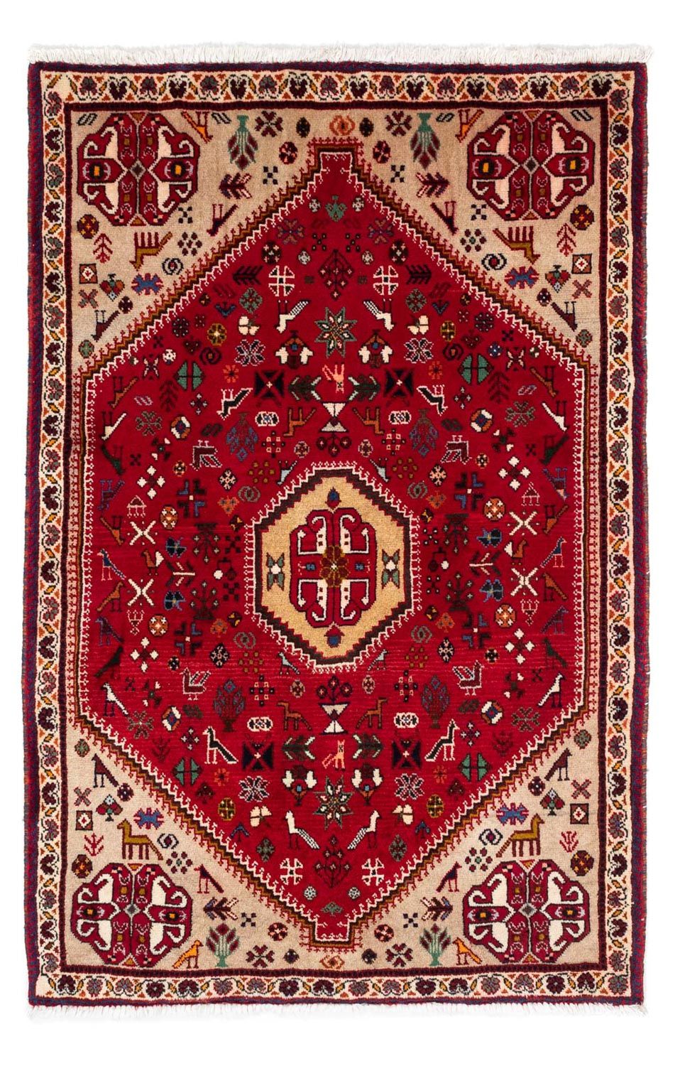 Alfombra persa - Nómada - 161 x 103 cm - rojo oscuro