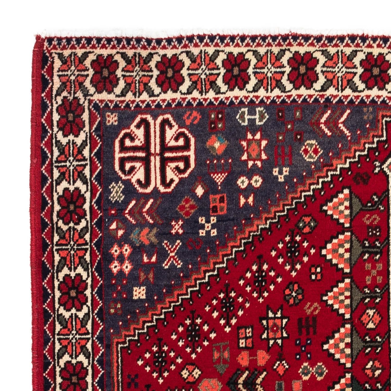 Alfombra persa - Nómada - 144 x 100 cm - rojo oscuro