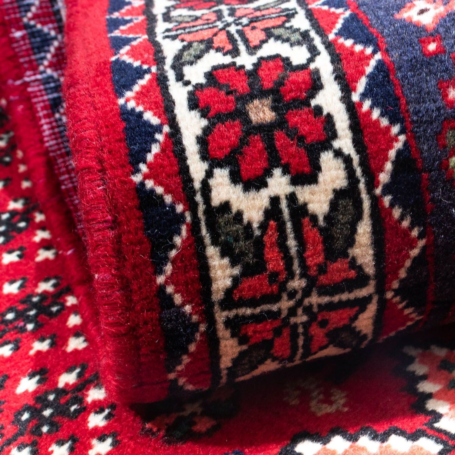 Alfombra persa - Nómada - 144 x 100 cm - rojo oscuro