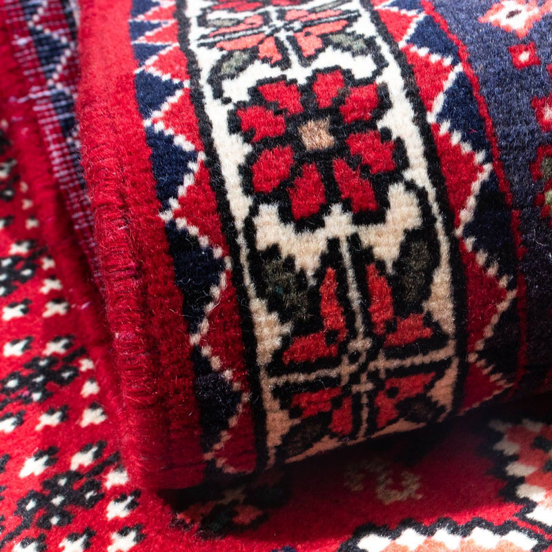 Alfombra persa - Nómada - 144 x 100 cm - rojo oscuro