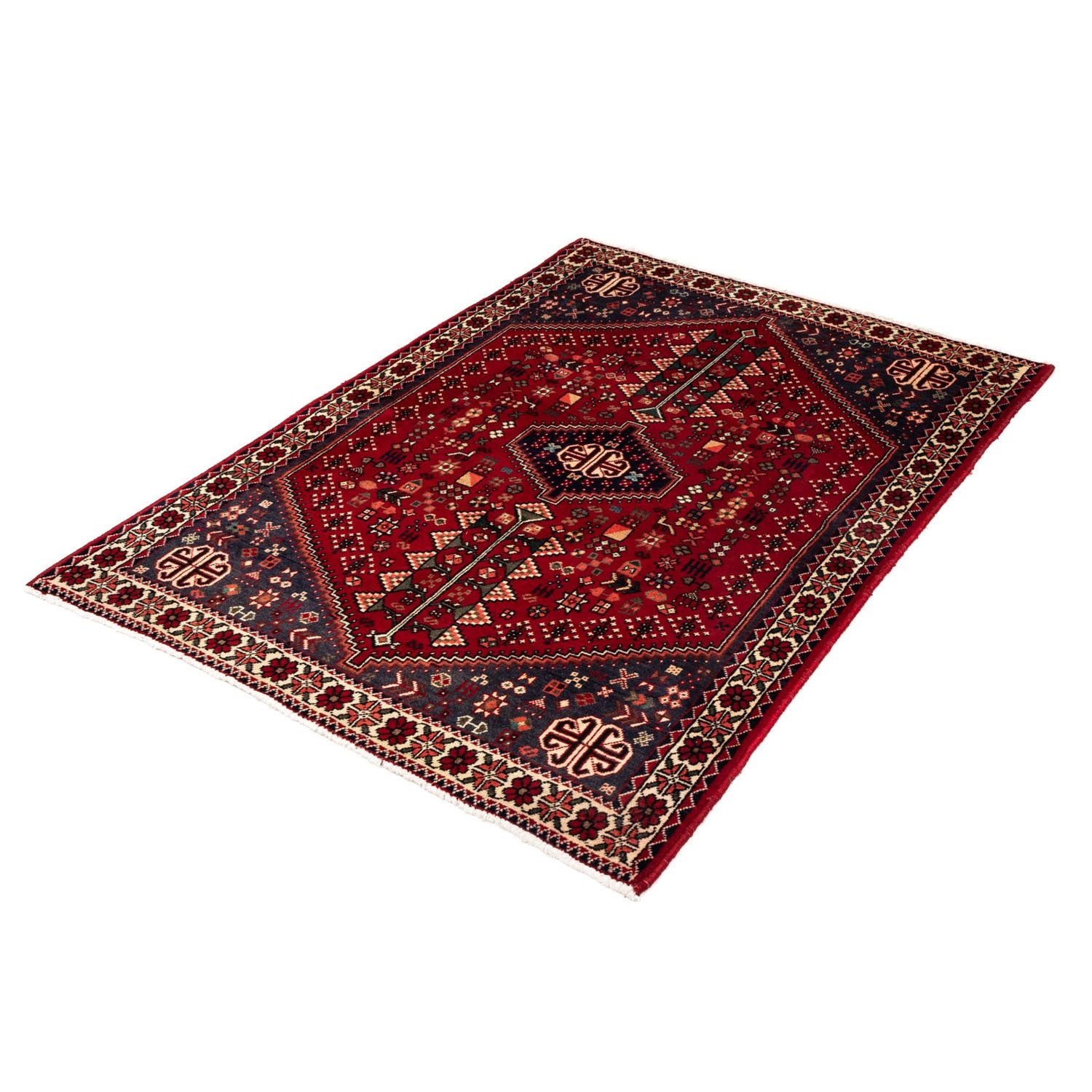 Alfombra persa - Nómada - 144 x 100 cm - rojo oscuro