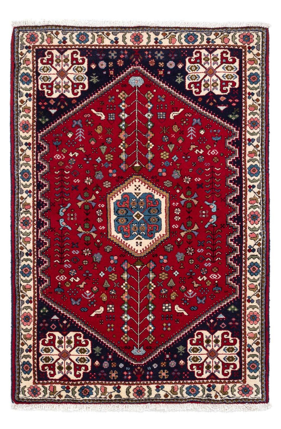 Alfombra persa - Nómada - 144 x 98 cm - rojo oscuro