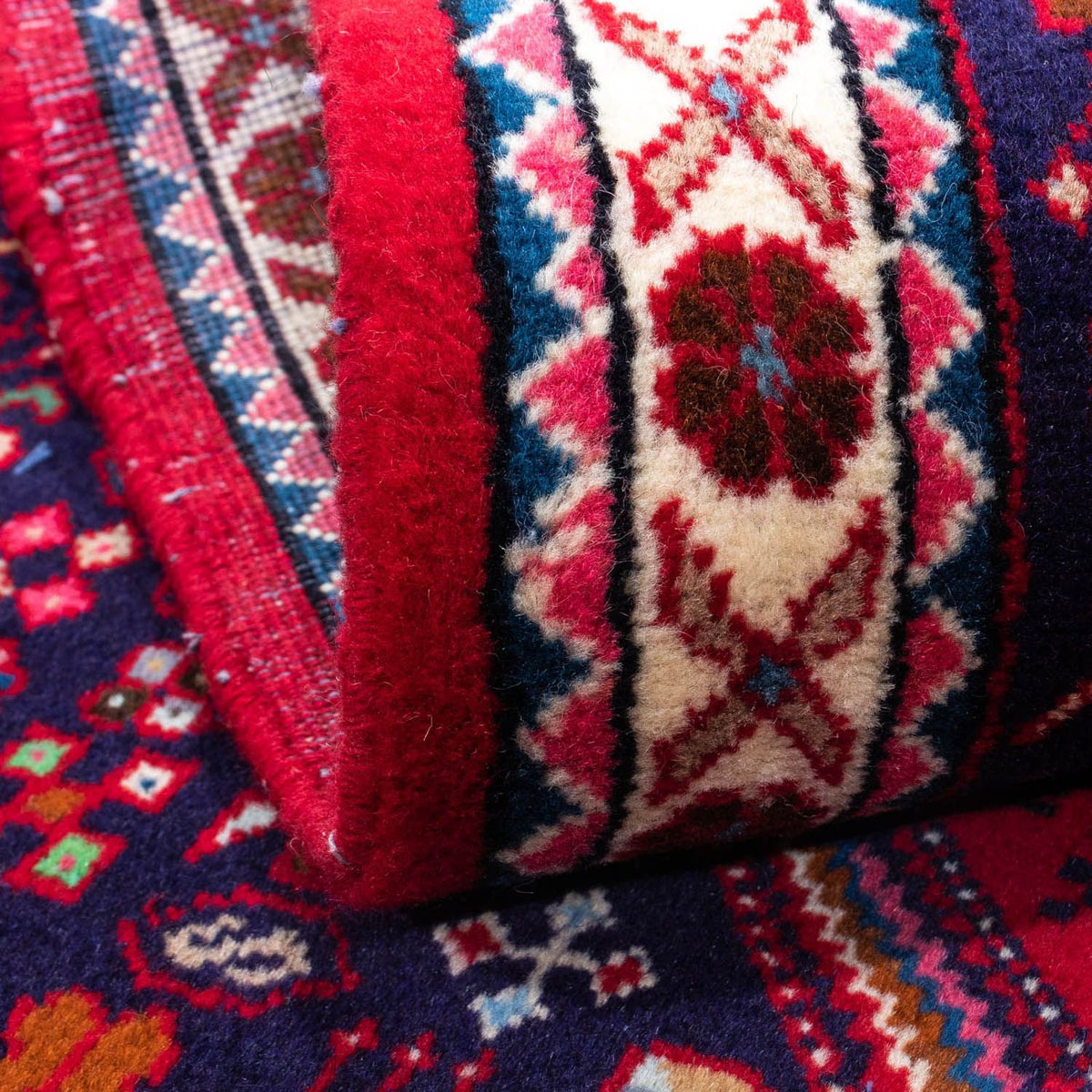 Alfombra persa - Nómada - 150 x 103 cm - rojo oscuro