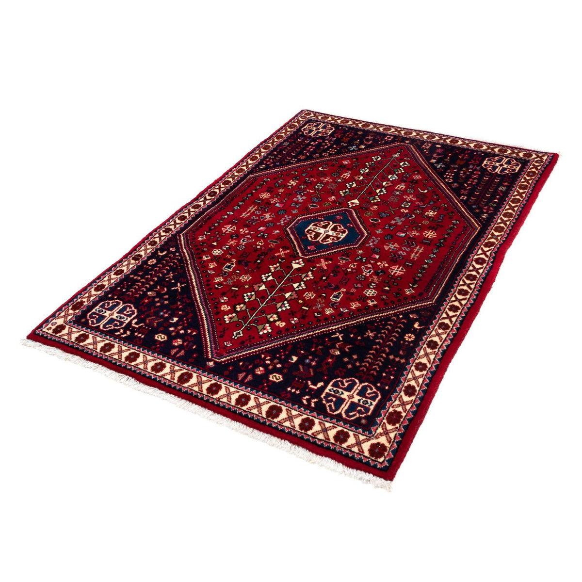 Alfombra persa - Nómada - 150 x 103 cm - rojo oscuro