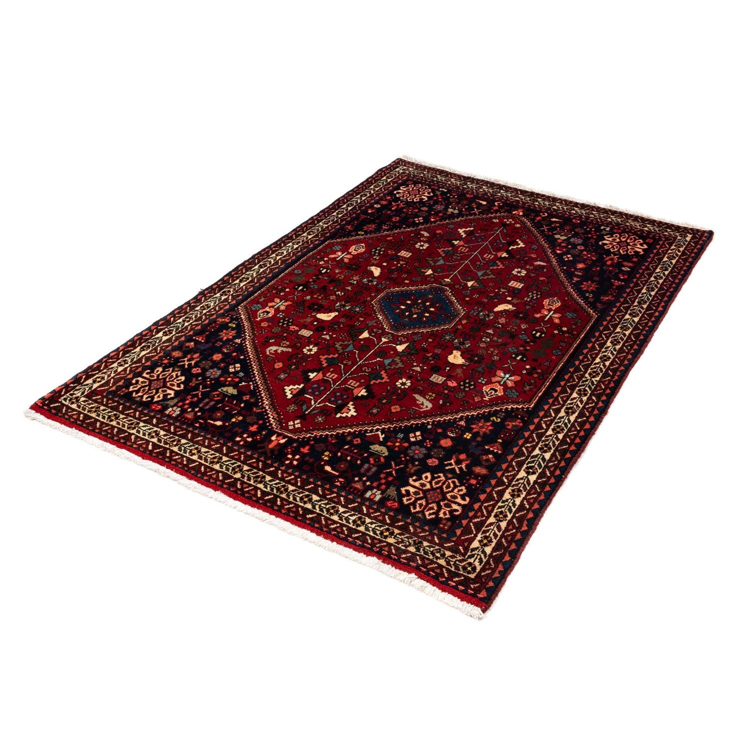 Alfombra persa - Nómada - 145 x 100 cm - rojo oscuro