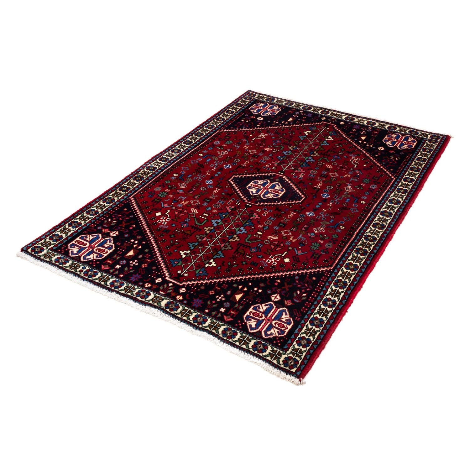 Alfombra persa - Nómada - 148 x 100 cm - rojo oscuro