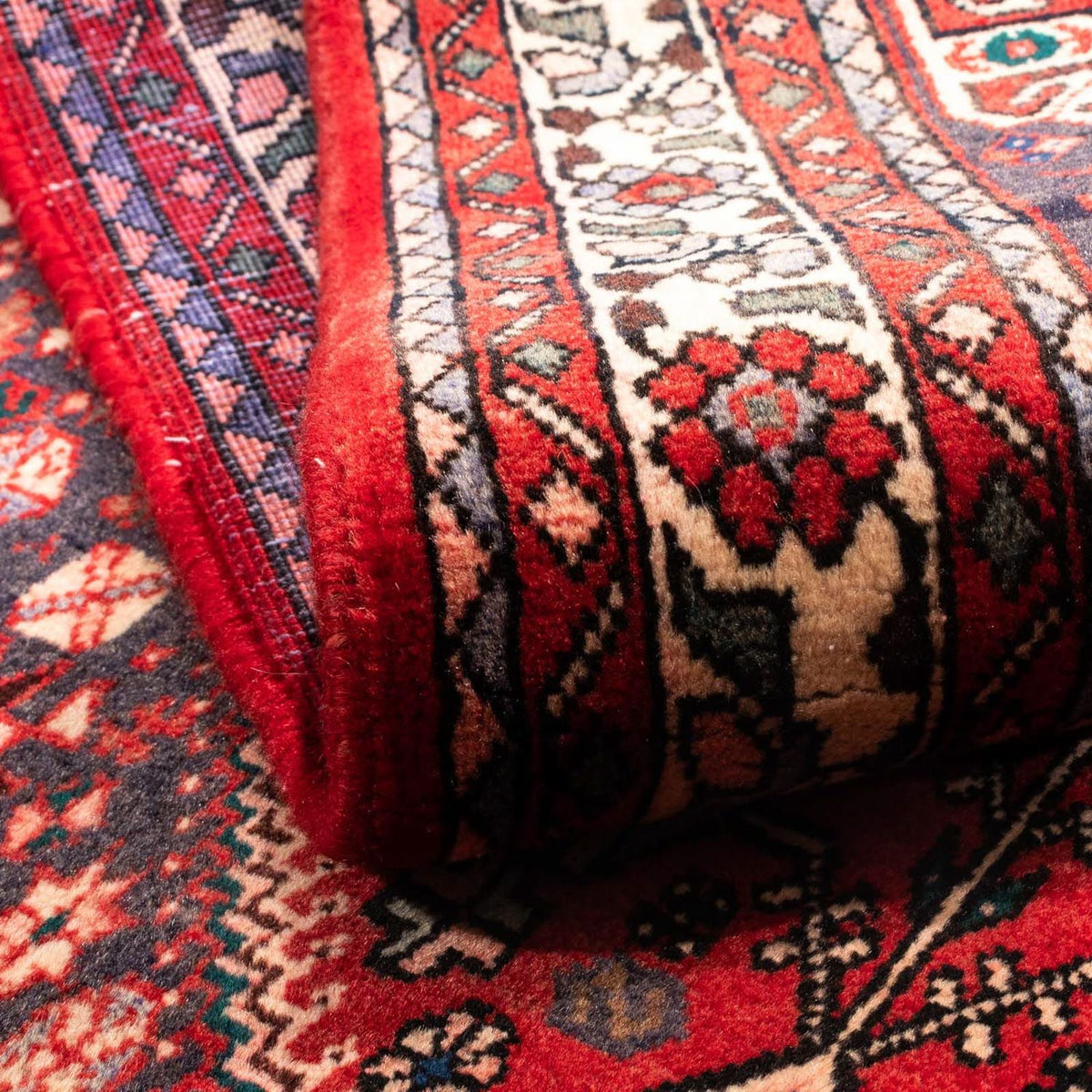 Alfombra persa - Nómada - 161 x 105 cm - rojo oscuro