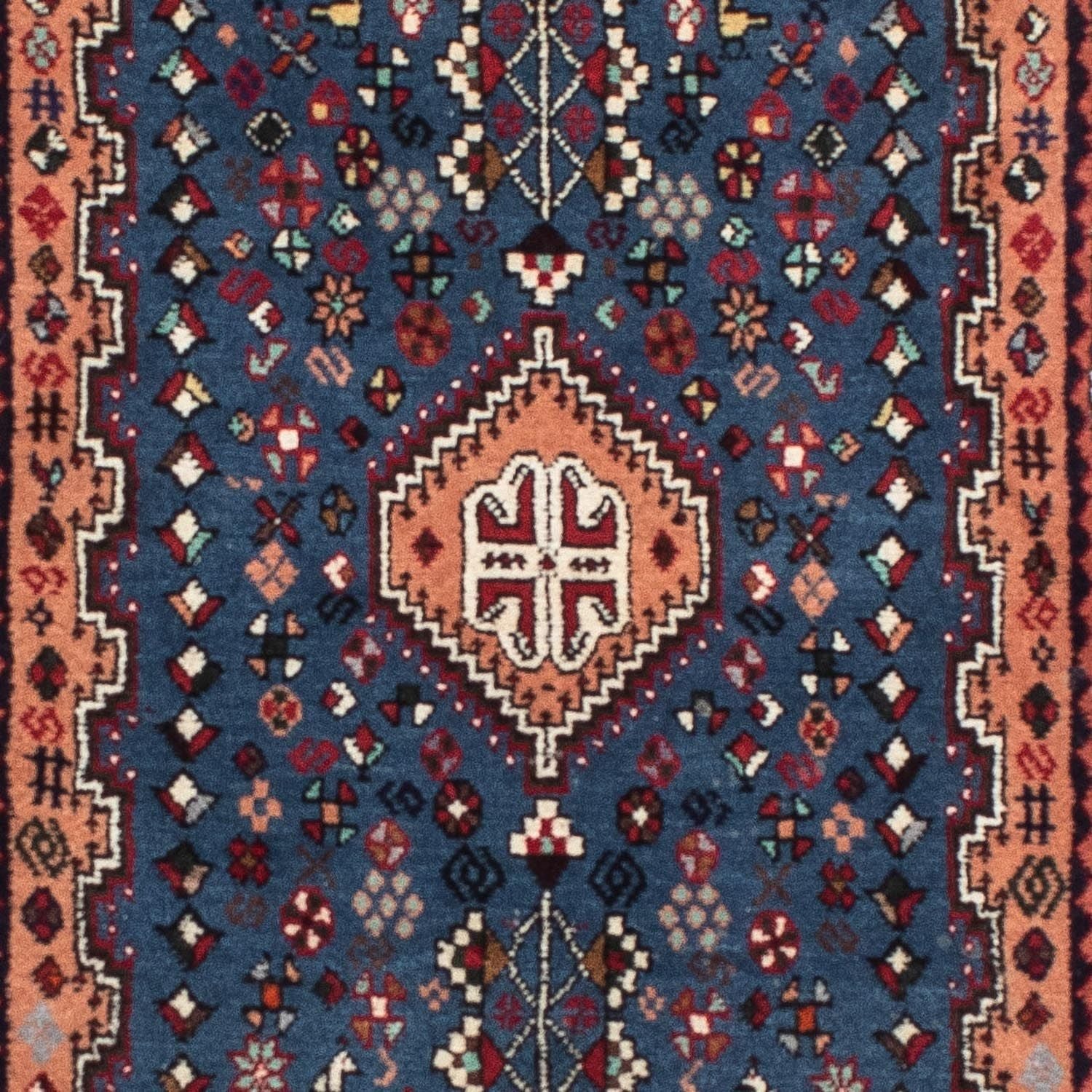 Alfombra de pasillo Alfombra persa - Nómada - 206 x 78 cm - azul oscuro