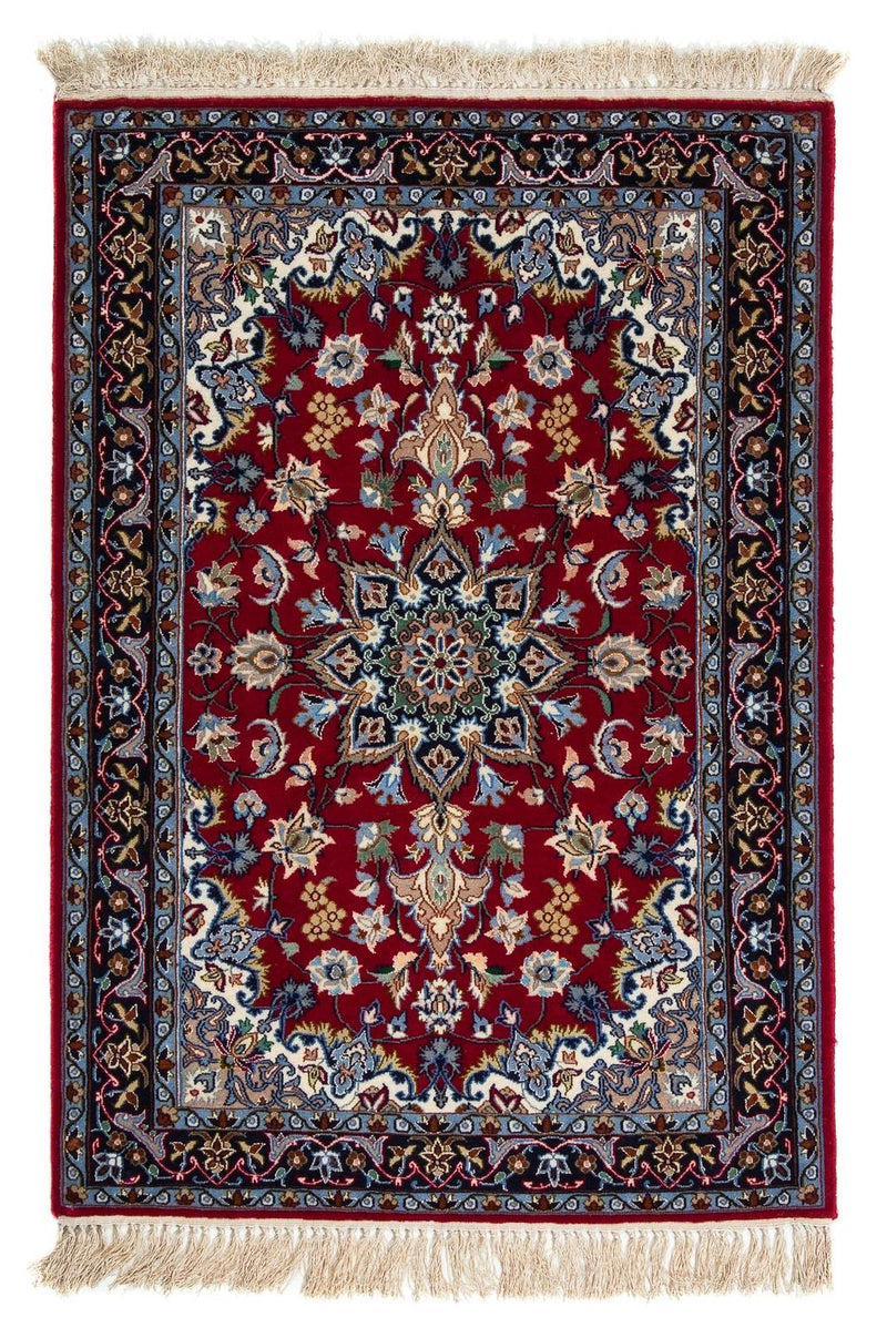 Alfombra Persa - Isfahan - Prima - 100 x 70 cm - rojo oscuro