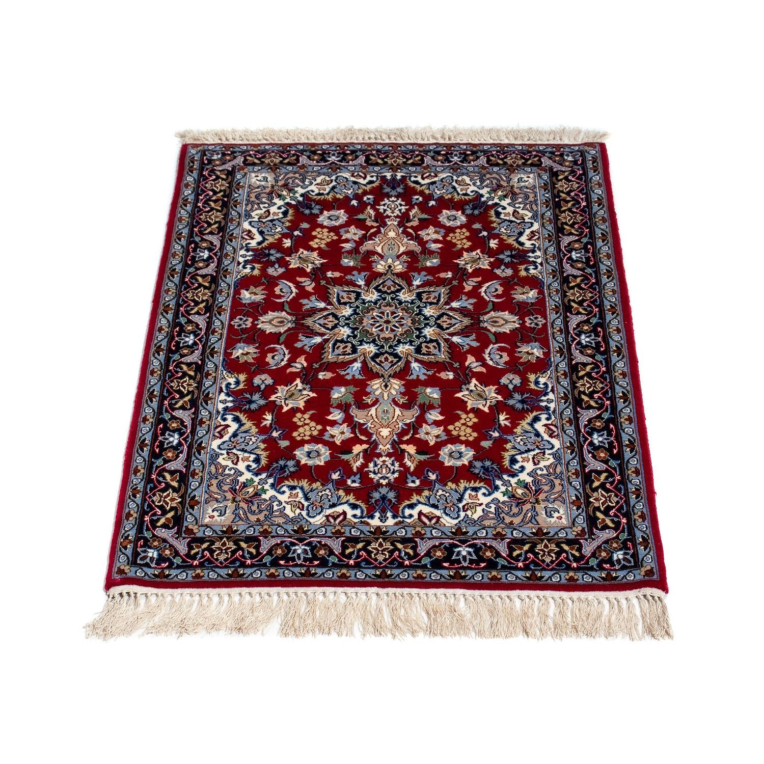 Alfombra Persa - Isfahan - Prima - 100 x 70 cm - rojo oscuro