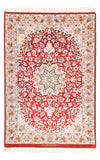 Isfahan Alfombra 83x123cm - Alfombra persa - Rectángulo / Rojo / 83 x 123 cm Rectángulo