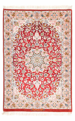 Alfombra Persa - Isfahan - Prima - 123 x 83 cm - rojo