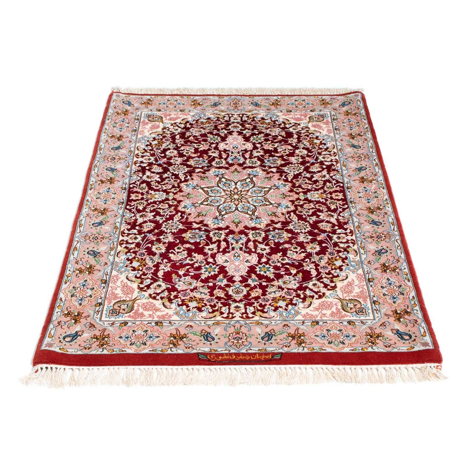 Alfombra Persa - Isfahan - Prima - 123 x 83 cm - rojo